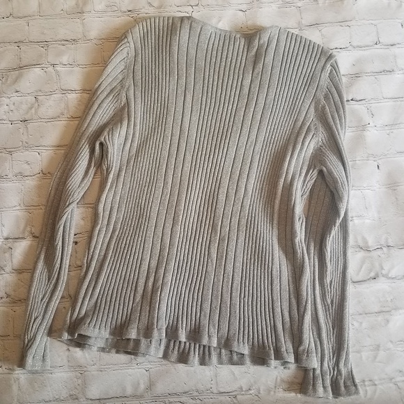 Silver Cardigan Sweater Blouse - Picture 2 of 5
